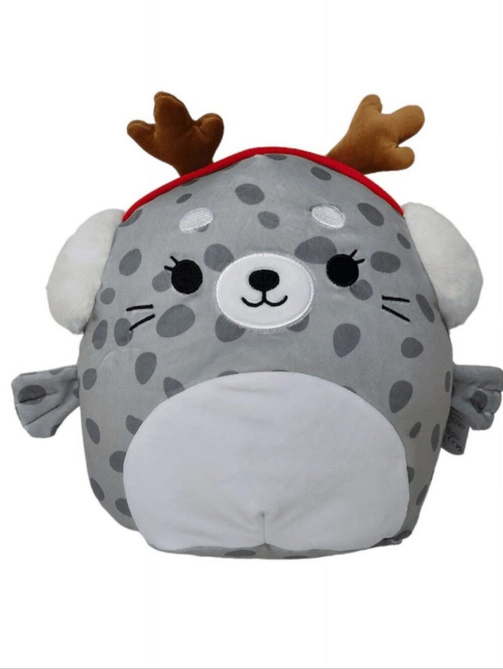 Squishmallow Official Kellytoys 12 Inch Odile the Seal With Antler Earmuffs New